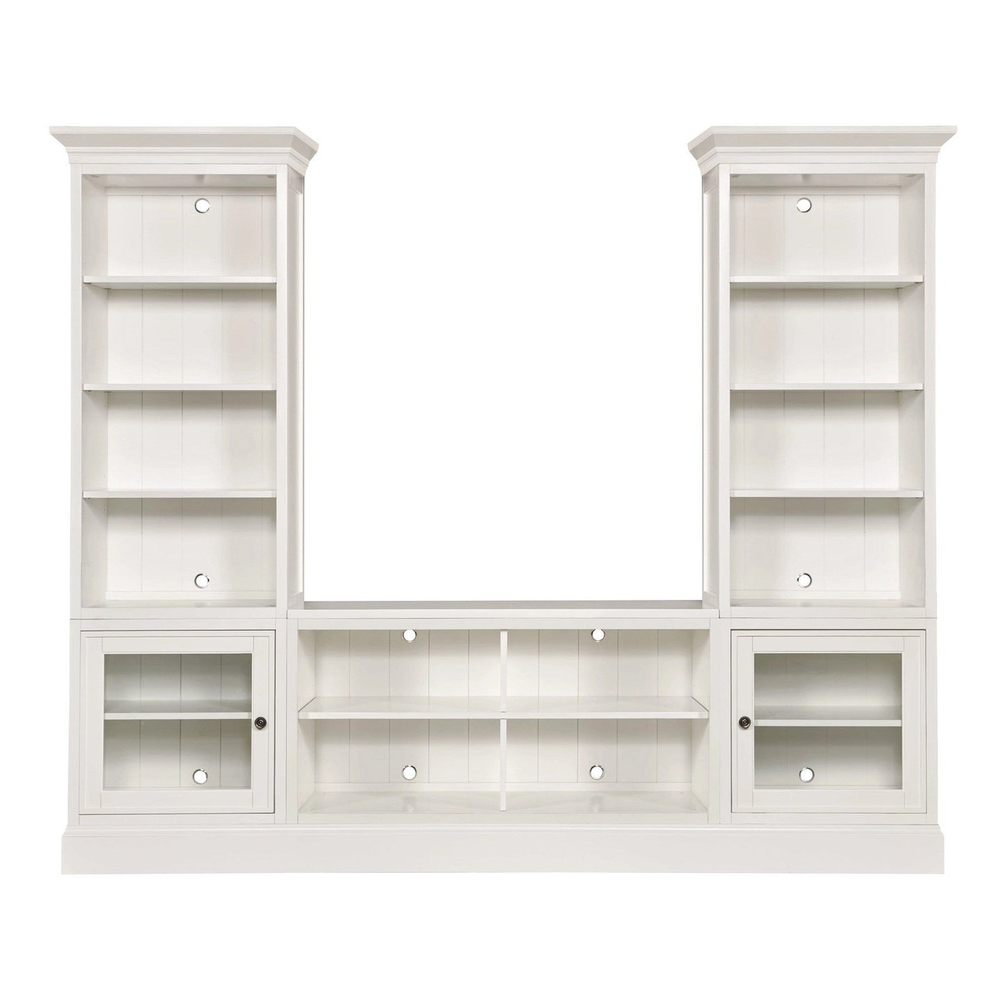 Quad Bookcase Console W/Display Piers