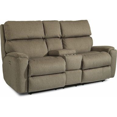 Rio Power Reclining Loveseat with Console and Power Headrests
