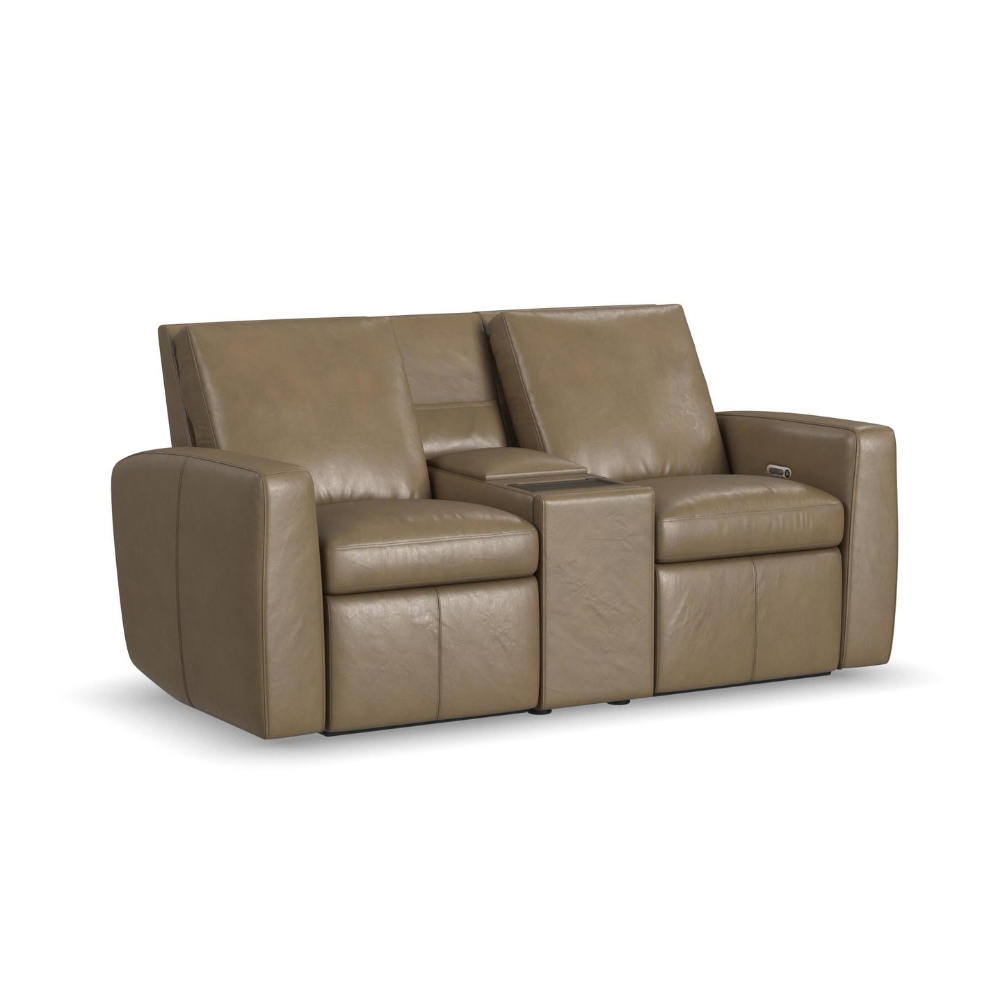 Aria Leather Power Reclining Loveseat with Console