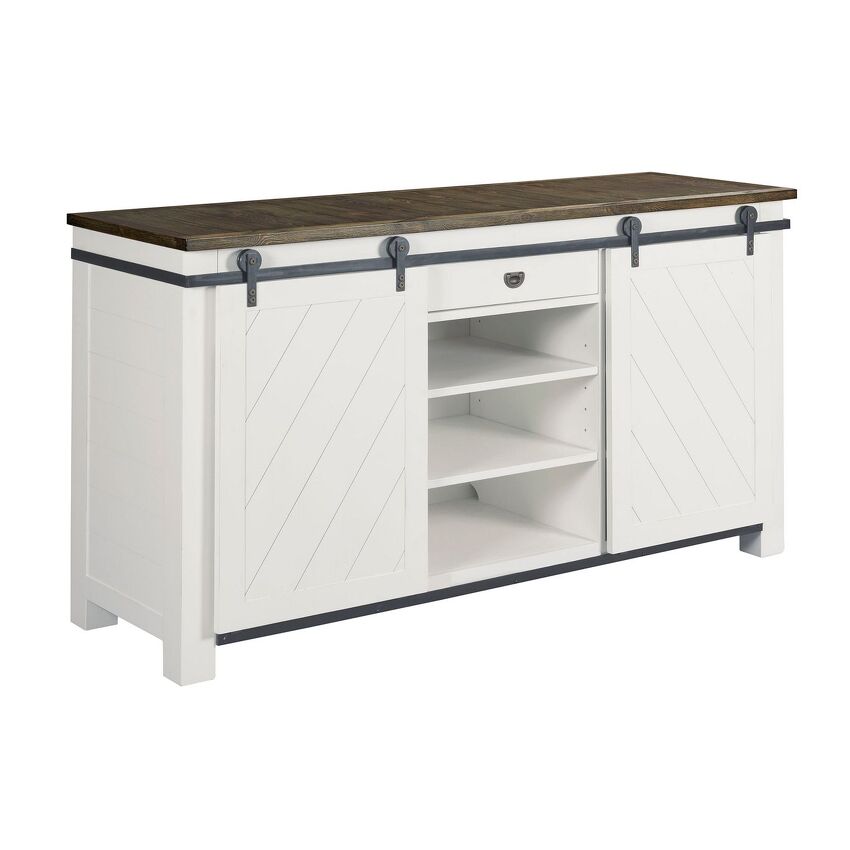 Shiplap Sliding Door Media Console