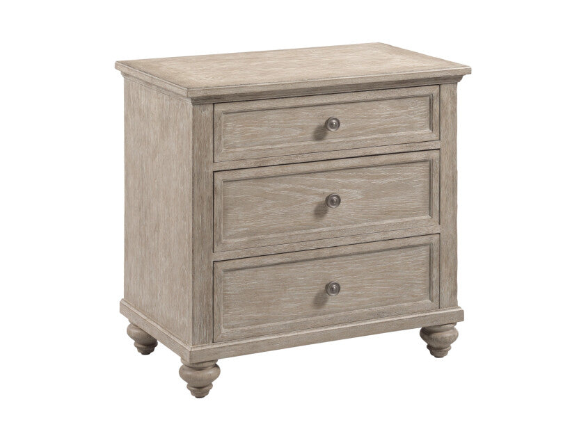 Miriam Three Drawer Straight Nightstand- Breve