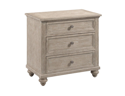 Miriam Three Drawer Straight Nightstand- Breve