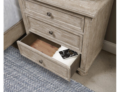Miriam Three Drawer Straight Nightstand- Breve