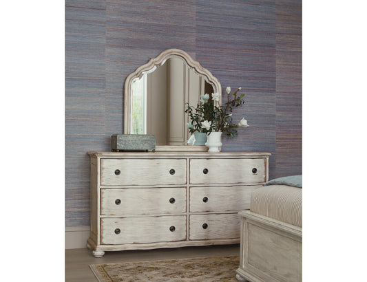 Helene Six Drawer Dresser- Crème