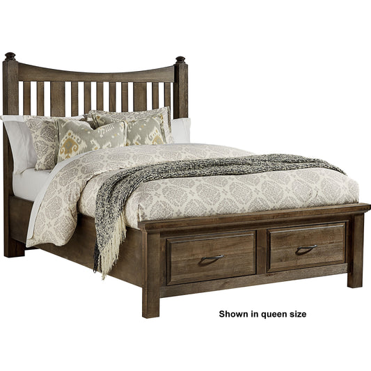 Maple Road Slat Poster Storage Bed Queen