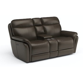 Zoey Power Reclining Loveseat with Console and Power Headrests